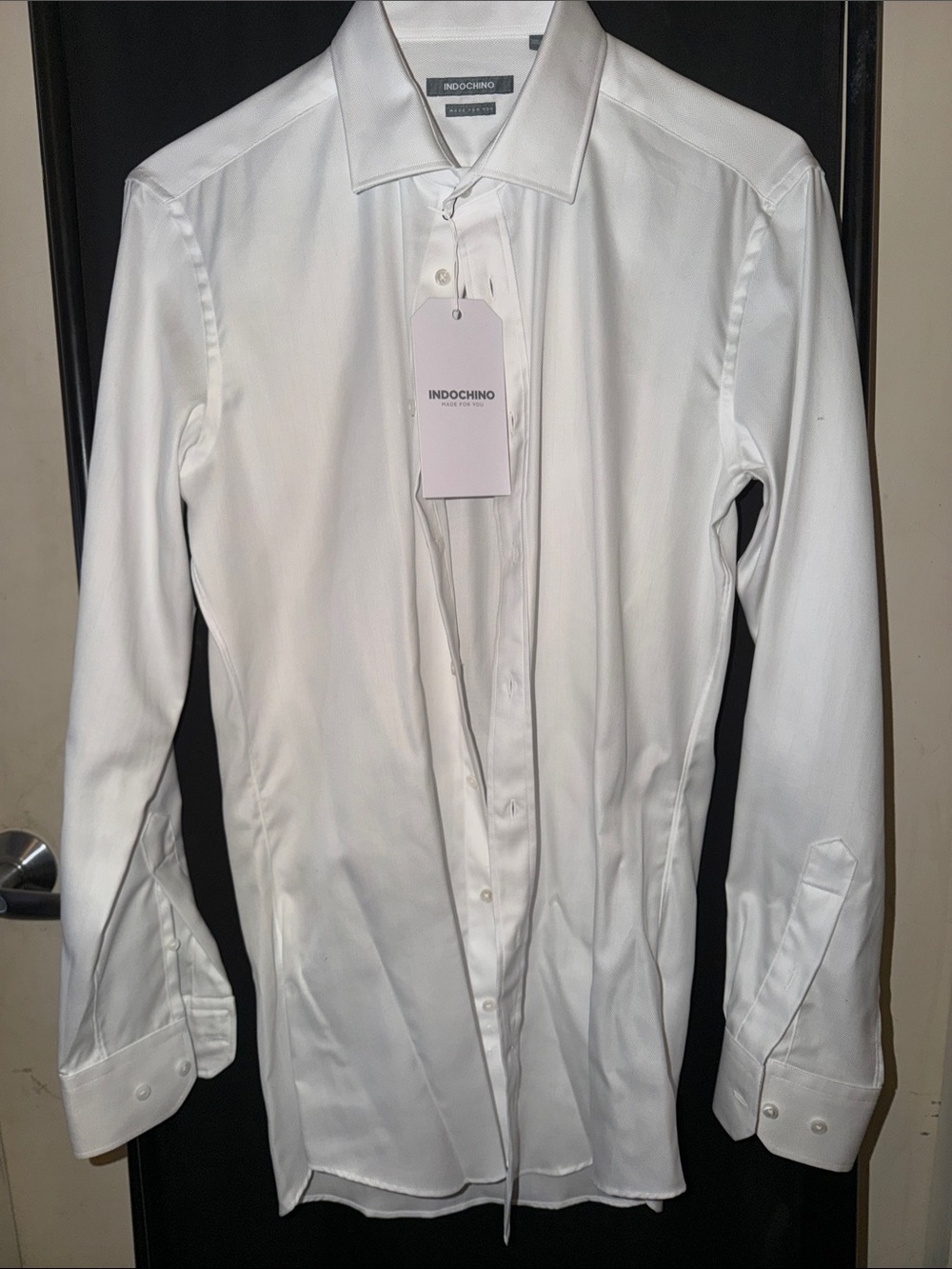 Indochino crisp white mens dress shirt NWT $80